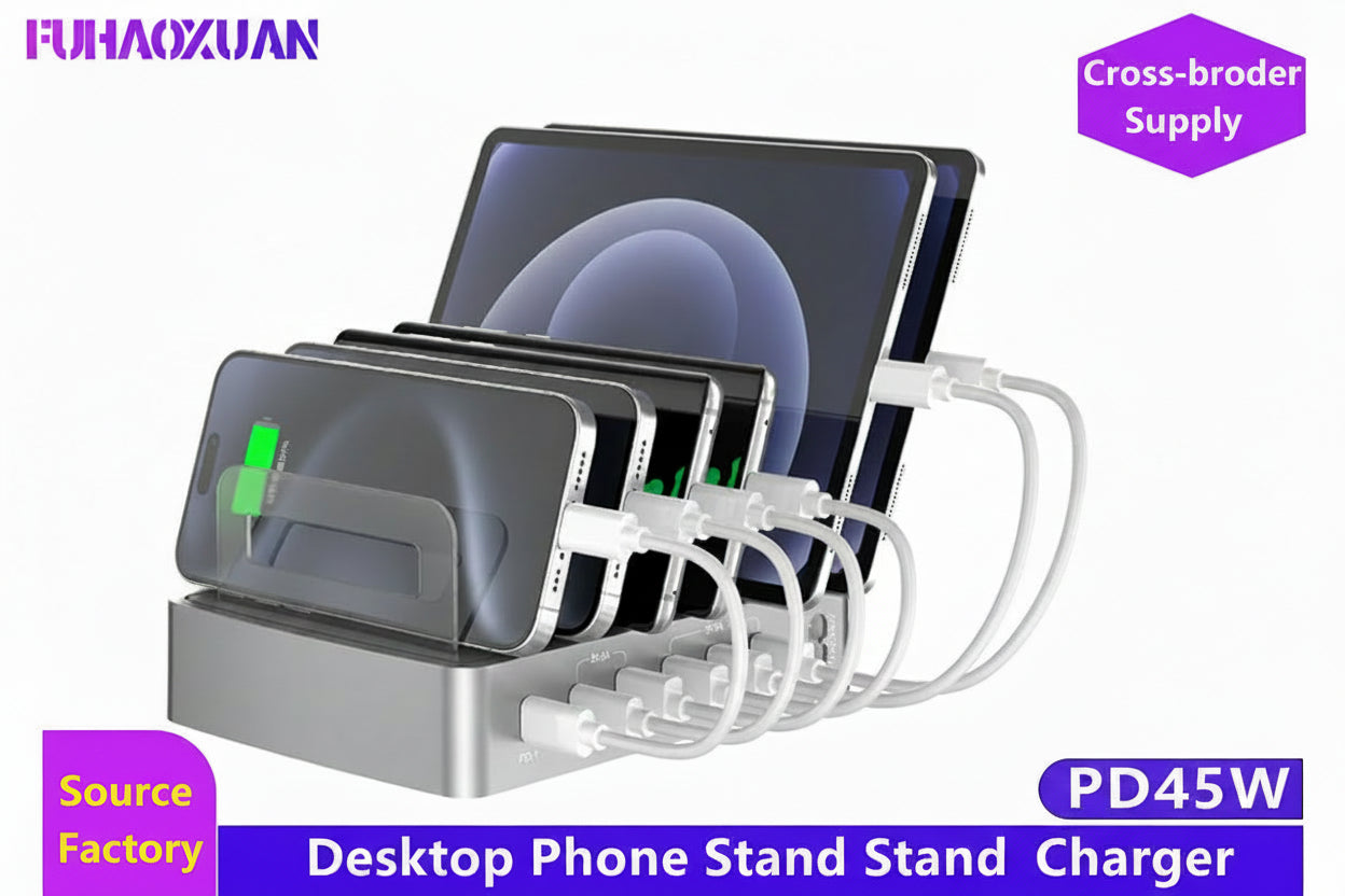QC3.0 multi-port USB charger PD phablet universal desktop stand smart charging station fast charger