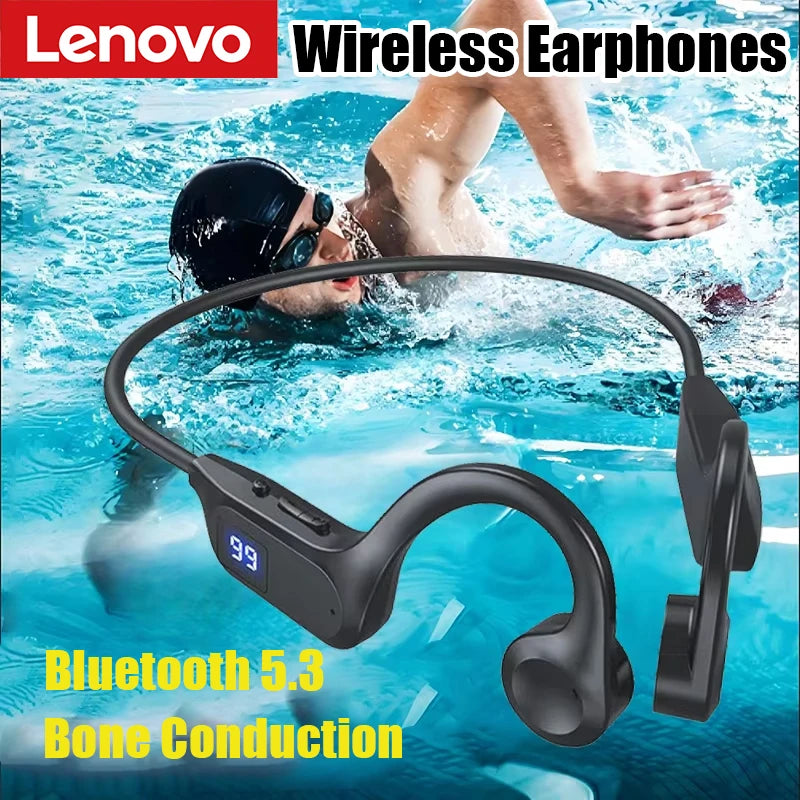 Lenovo Wireless Earphone Bone Conduction Sport Swimming Bluetooth Compatible Earphones Hand-free With Mic For Sports X7 Earbuds