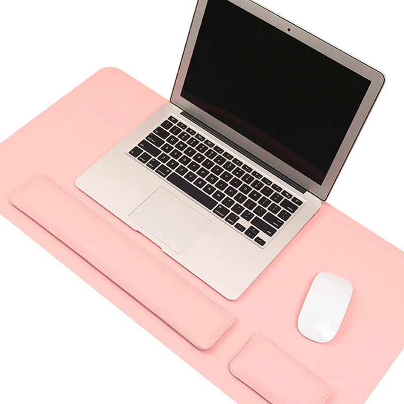 1pc Double-sided Leather Mouse Pad Desk Mat Keyboard Wrist Pad Wrist Rest Wrist Support Computer Office Palm Wrist Rest Desk Pad