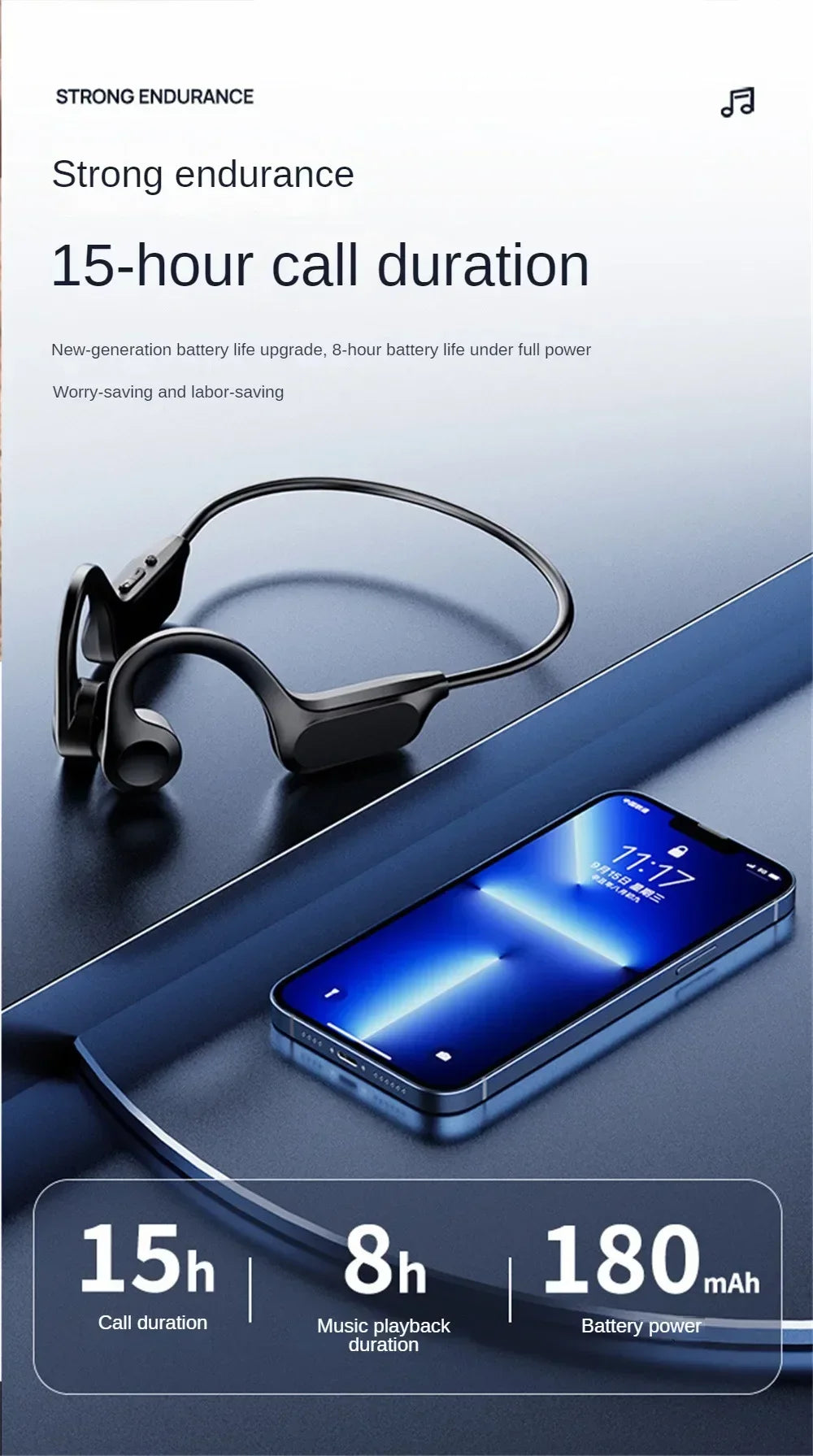 Lenovo Wireless Earphone Bone Conduction Sport Swimming Bluetooth Compatible Earphones Hand-free With Mic For Sports X7 Earbuds
