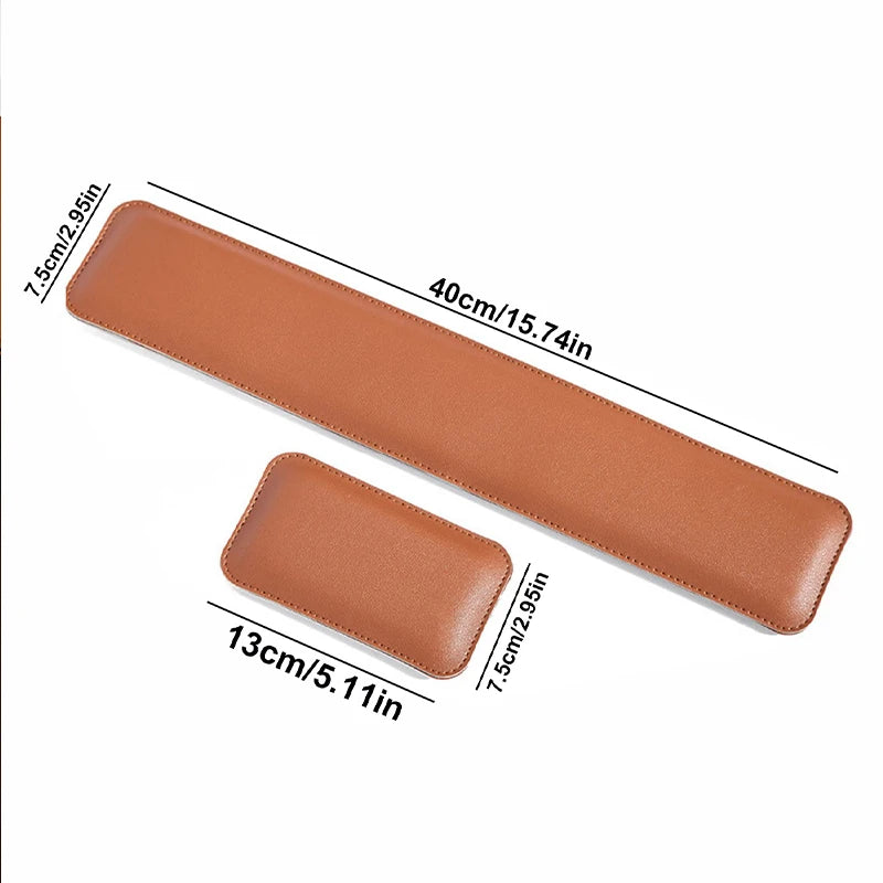1pc Double-sided Leather Mouse Pad Desk Mat Keyboard Wrist Pad Wrist Rest Wrist Support Computer Office Palm Wrist Rest Desk Pad