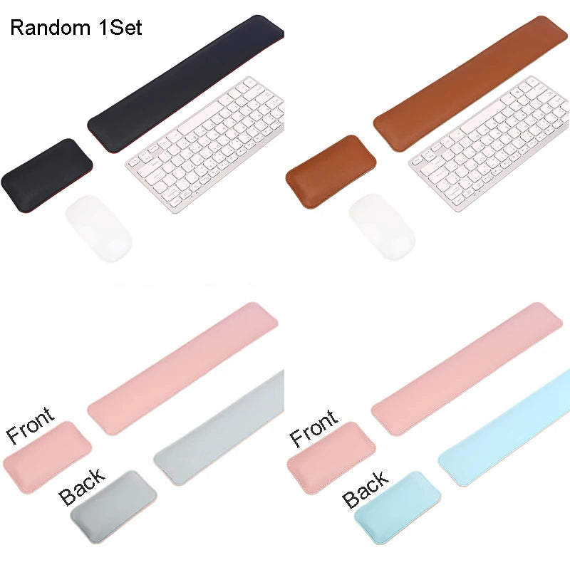 1pc Double-sided Leather Mouse Pad Desk Mat Keyboard Wrist Pad Wrist Rest Wrist Support Computer Office Palm Wrist Rest Desk Pad