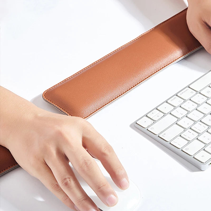 1pc Double-sided Leather Mouse Pad Desk Mat Keyboard Wrist Pad Wrist Rest Wrist Support Computer Office Palm Wrist Rest Desk Pad