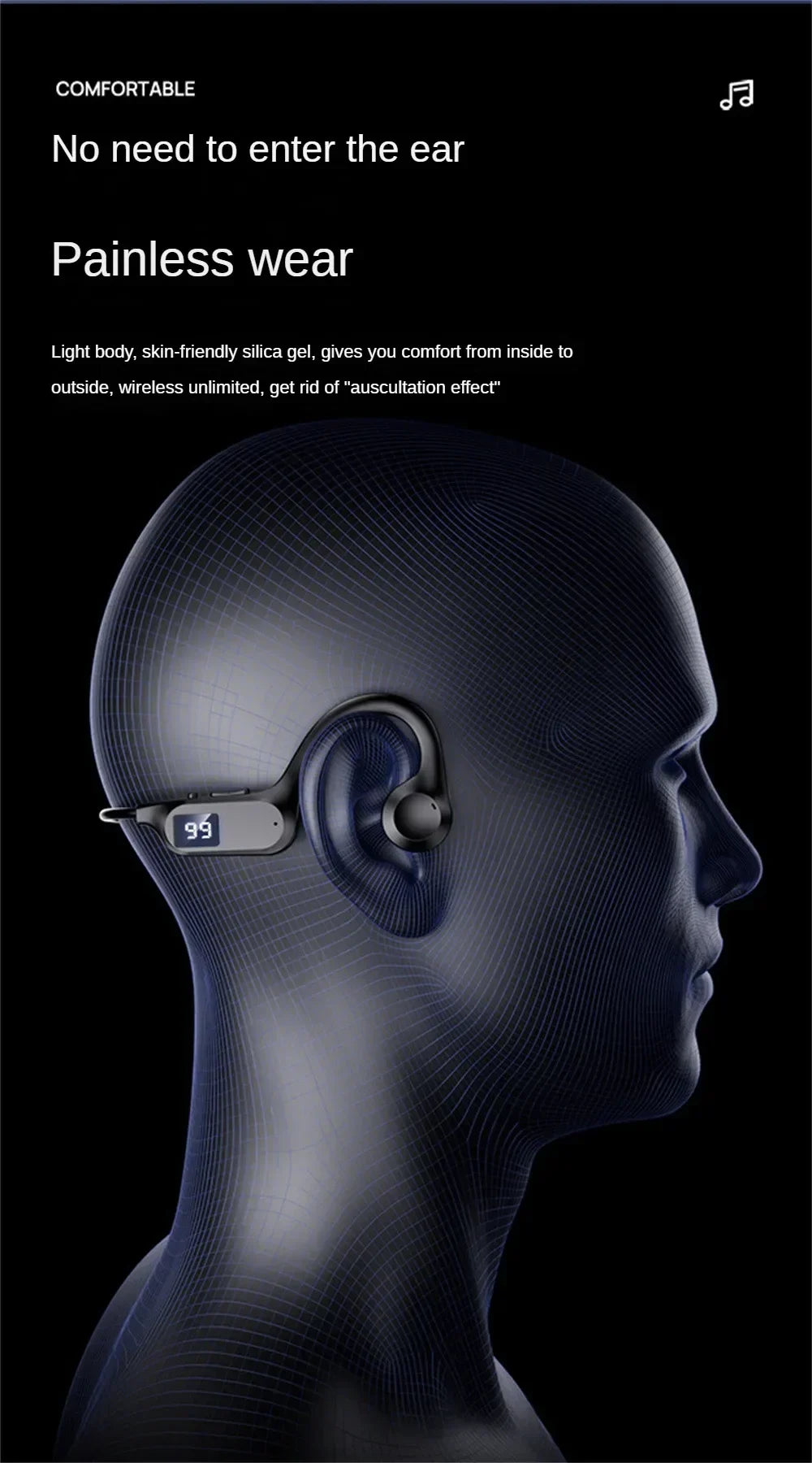 Lenovo Wireless Earphone Bone Conduction Sport Swimming Bluetooth Compatible Earphones Hand-free With Mic For Sports X7 Earbuds